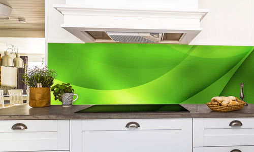 Kuhinjski paneli Abstract Green Composition - Stekleni / PVC plošče / Pleksi steklo - s tiskom za kuhinjo, Stenske obloge PKU0131 - Life-decor.si