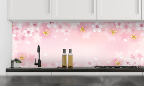 Kuhinjski paneli  Cherry blossom - Stekleni / PVC plošče / Pleksi steklo - s tiskom za kuhinjo, Stenske obloge PKU0136 - Life-decor.si