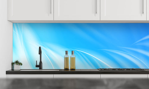 Kuhinjski paneli  Abstract blue flames - Stekleni / PVC plošče / Pleksi steklo - s tiskom za kuhinjo, Stenske obloge PKU0138 - Life-decor.si