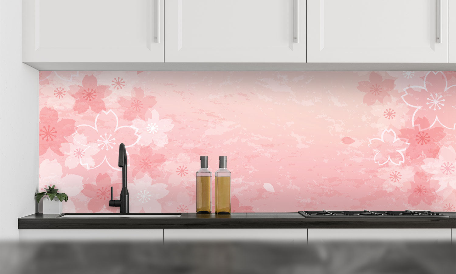 Kuhinjski paneli Shabby chic Cherry blossom - Pleksi steklo - s tiskom za kuhinjo, Stenske obloge PKU0140