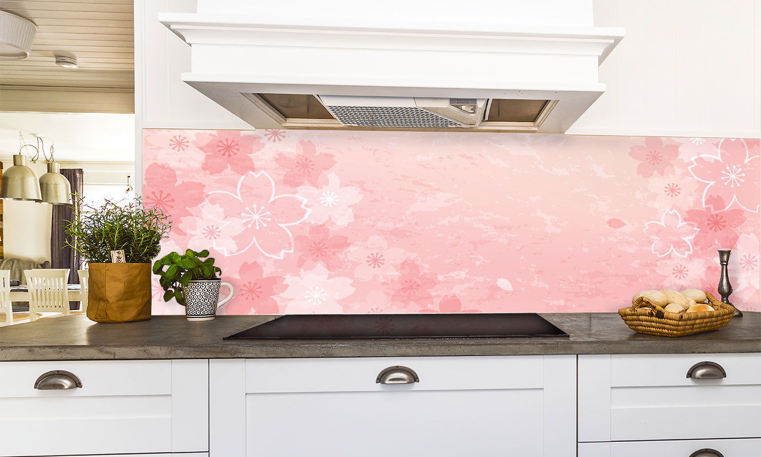 Kuhinjski paneli Shabby chic Cherry blossom - Pleksi steklo - s tiskom za kuhinjo, Stenske obloge PKU0140