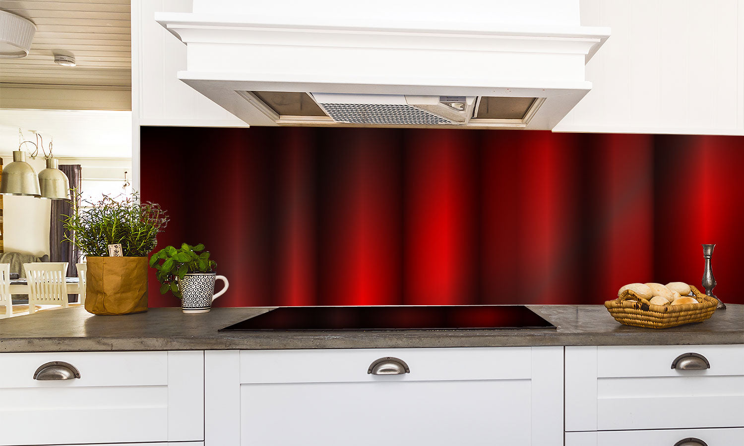 Kuhinjski paneli Red color gradients - Pleksi steklo - s tiskom za kuhinjo, Stenske obloge PKU0141