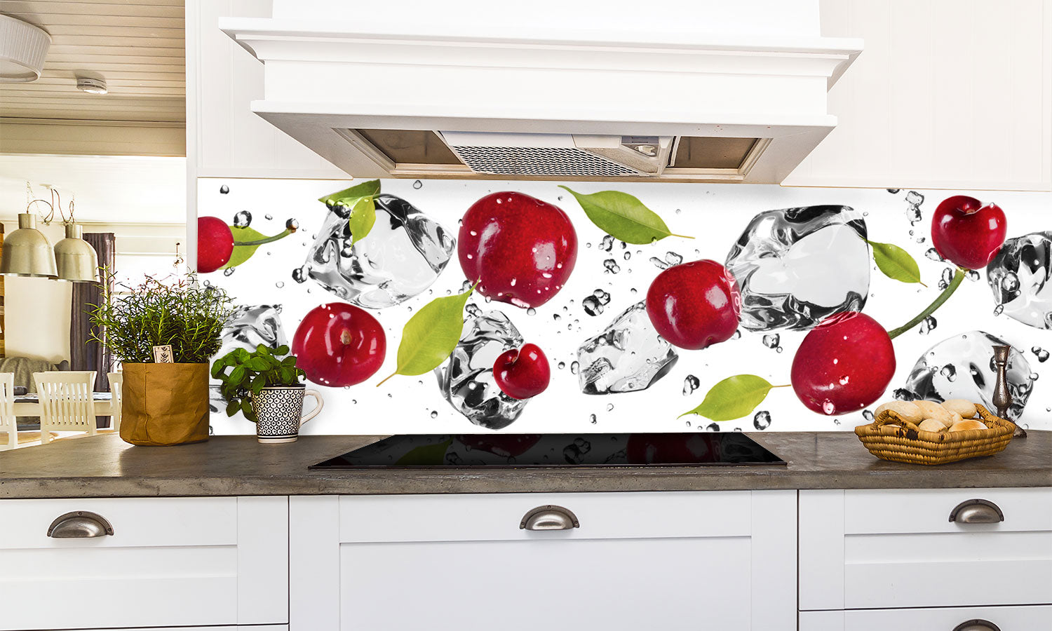 Kuhinjski paneli Ice fruit - Pleksi steklo - s tiskom za kuhinjo, Stenske obloge PKU0169