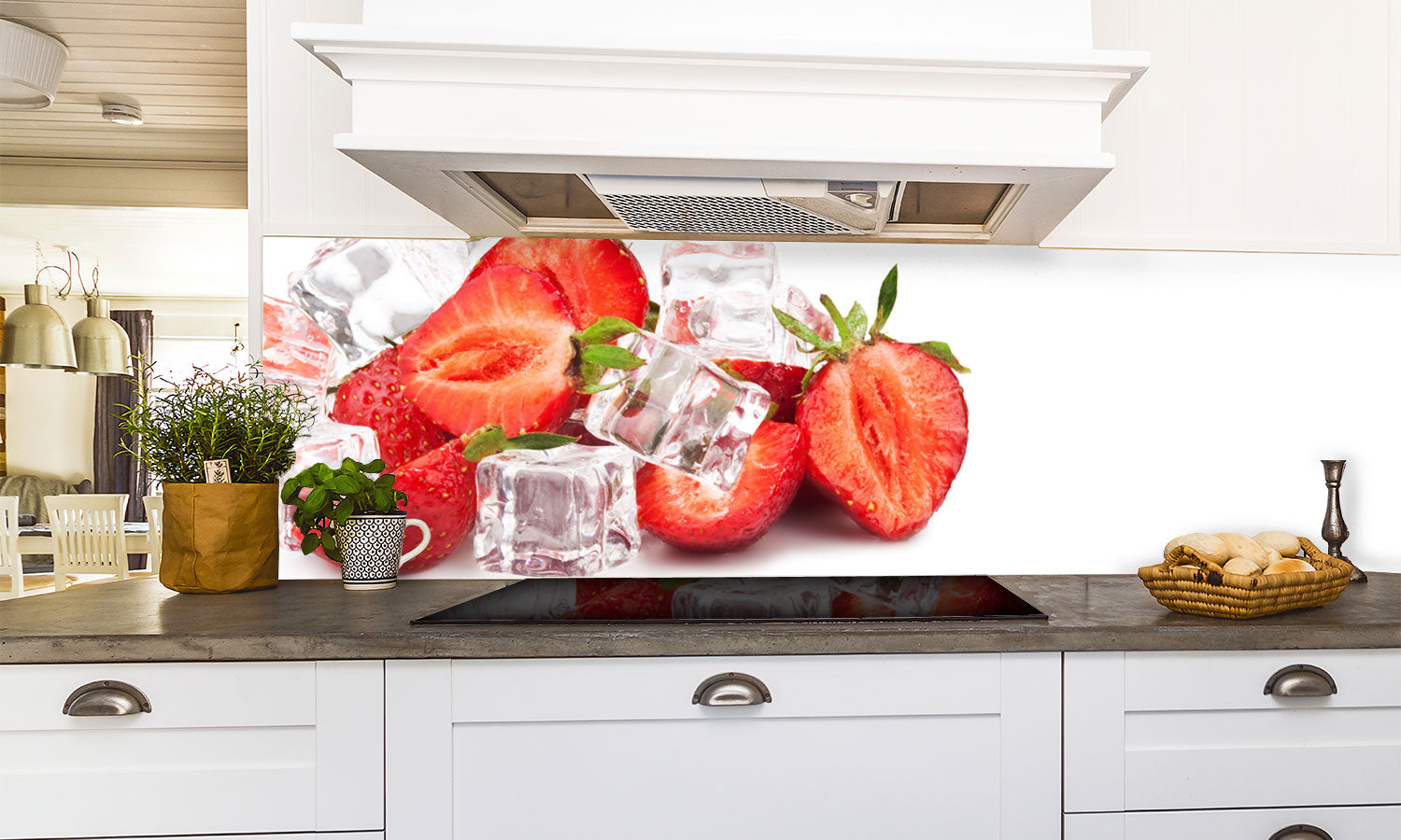 Kuhinjski paneli Strawberries - Pleksi steklo - s tiskom za kuhinjo, Stenske obloge PKU0170
