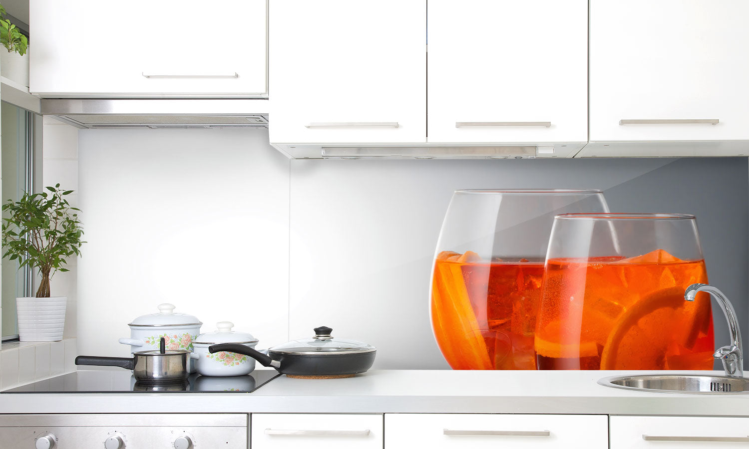 Kuhinjski paneli Orange Glass - Pleksi steklo - s tiskom za kuhinjo, Stenske obloge PKU0174