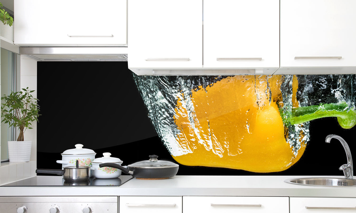 Kuhinjski paneli Yellow pepper - Pleksi steklo - s tiskom za kuhinjo, Stenske obloge PKU0178