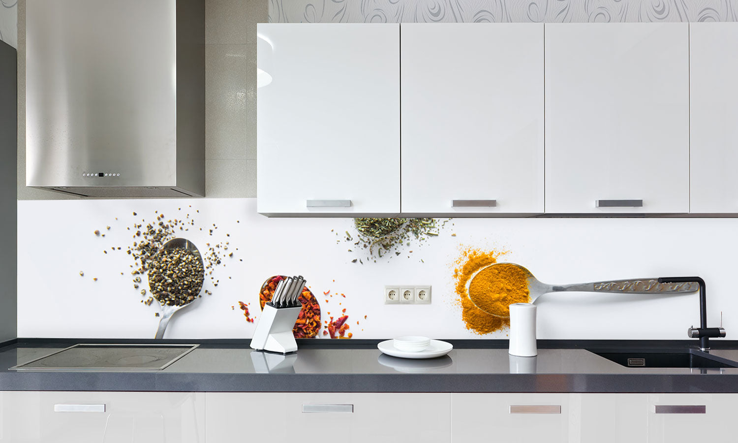Kuhinjski paneli Spices in spoons - Pleksi steklo - s tiskom za kuhinjo, Stenske obloge PKU0183
