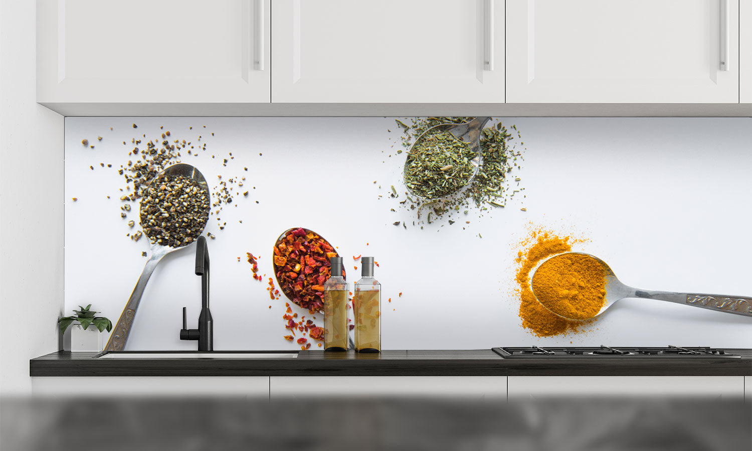 Kuhinjski paneli Spices in spoons - Pleksi steklo - s tiskom za kuhinjo, Stenske obloge PKU0183