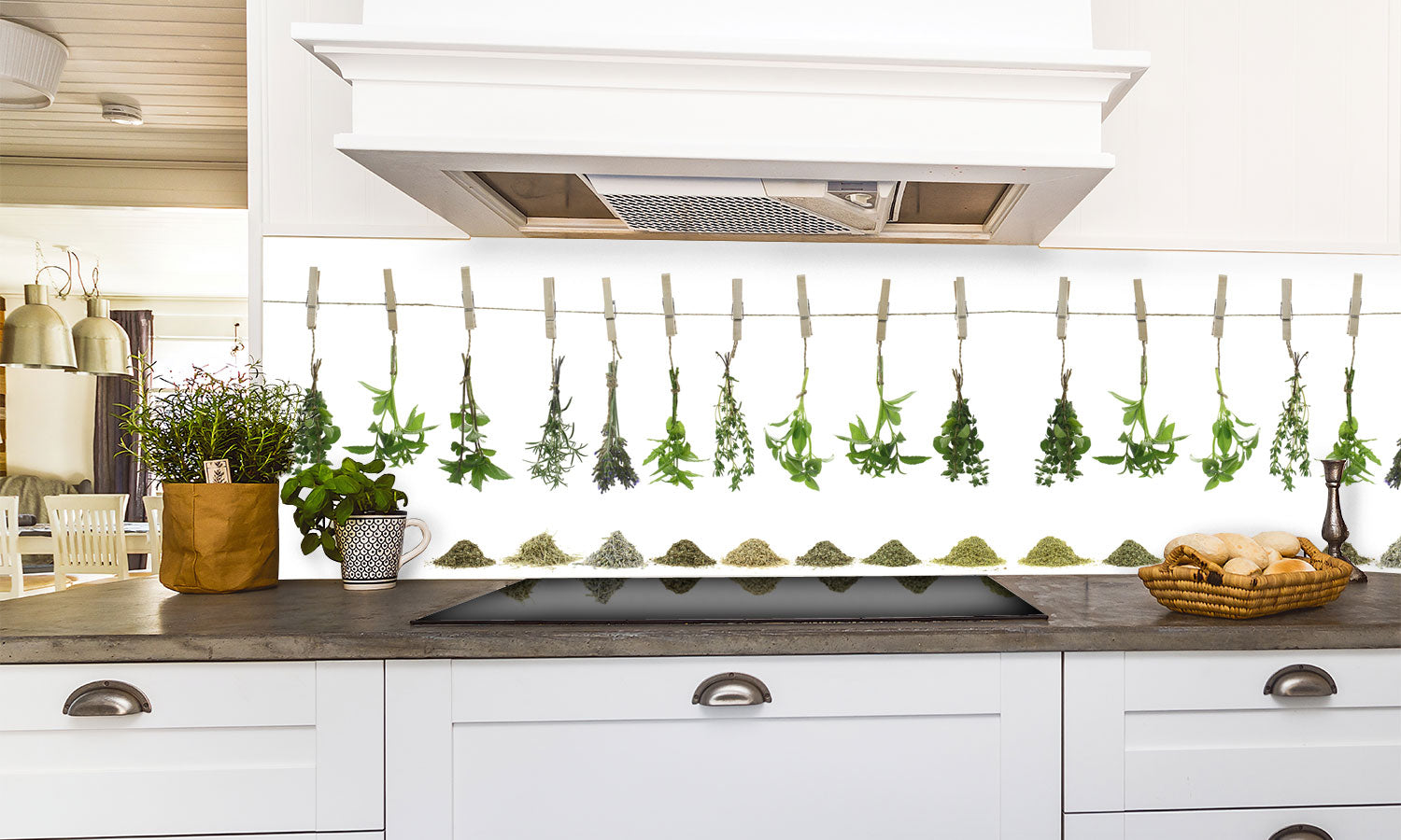 Kuhinjski paneli Fresh herbs - Pleksi steklo - s tiskom za kuhinjo, Stenske obloge PKU0185