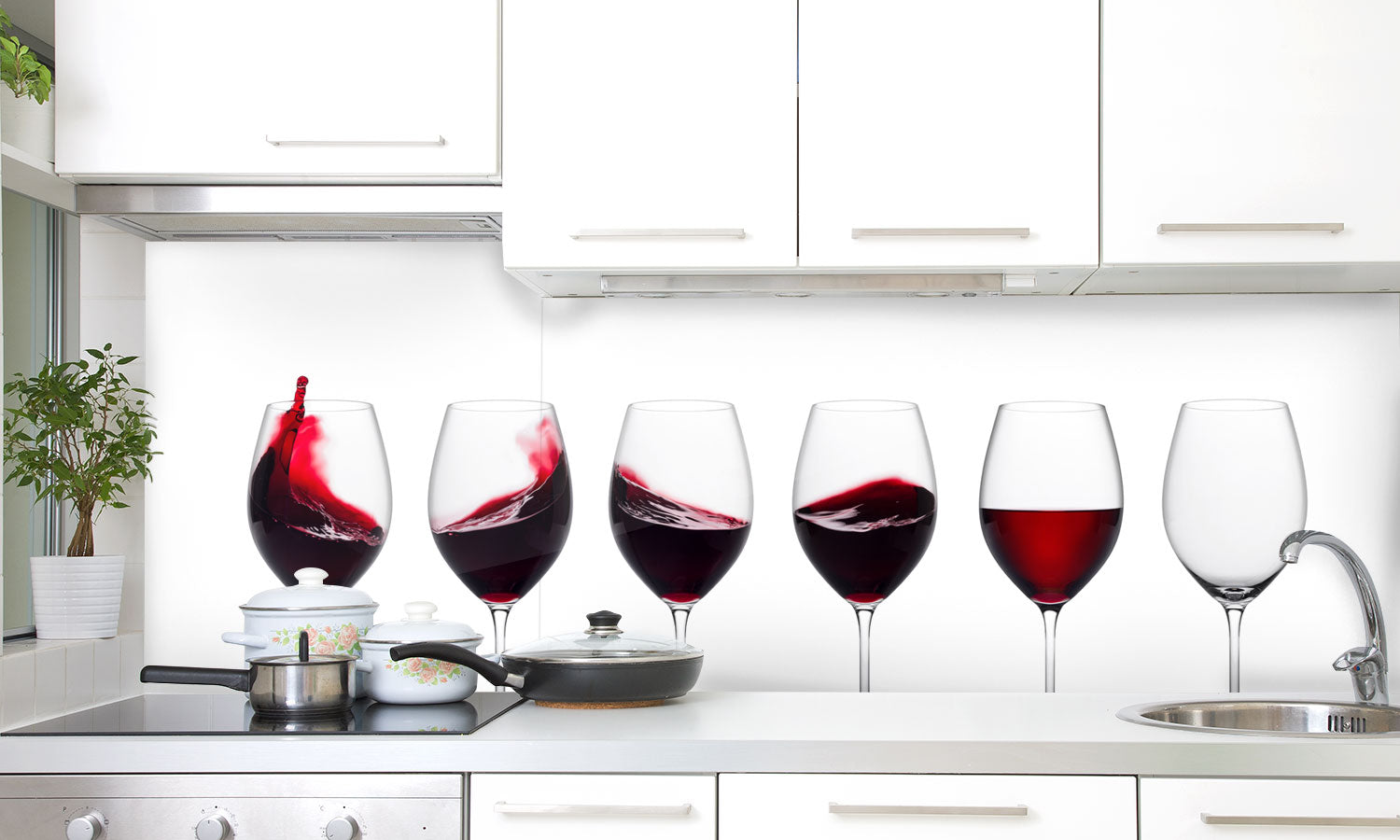 Kuhinjski paneli Red wine - Pleksi steklo - s tiskom za kuhinjo, Stenske obloge PKU0191