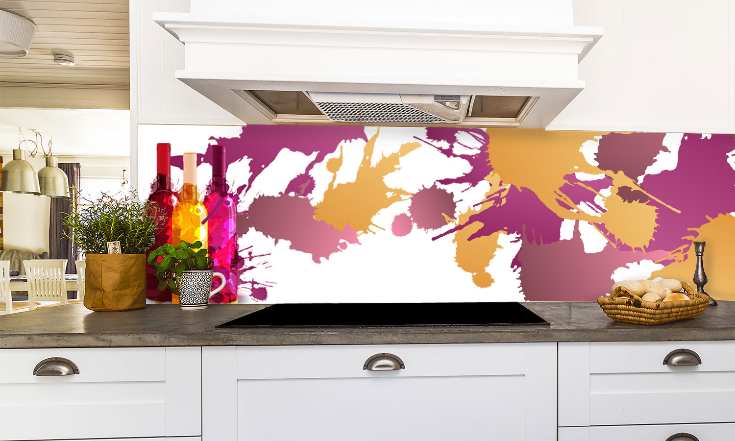 Kuhinjski paneli Grunge Wine - Pleksi steklo - s tiskom za kuhinjo, Stenske obloge PKU0194