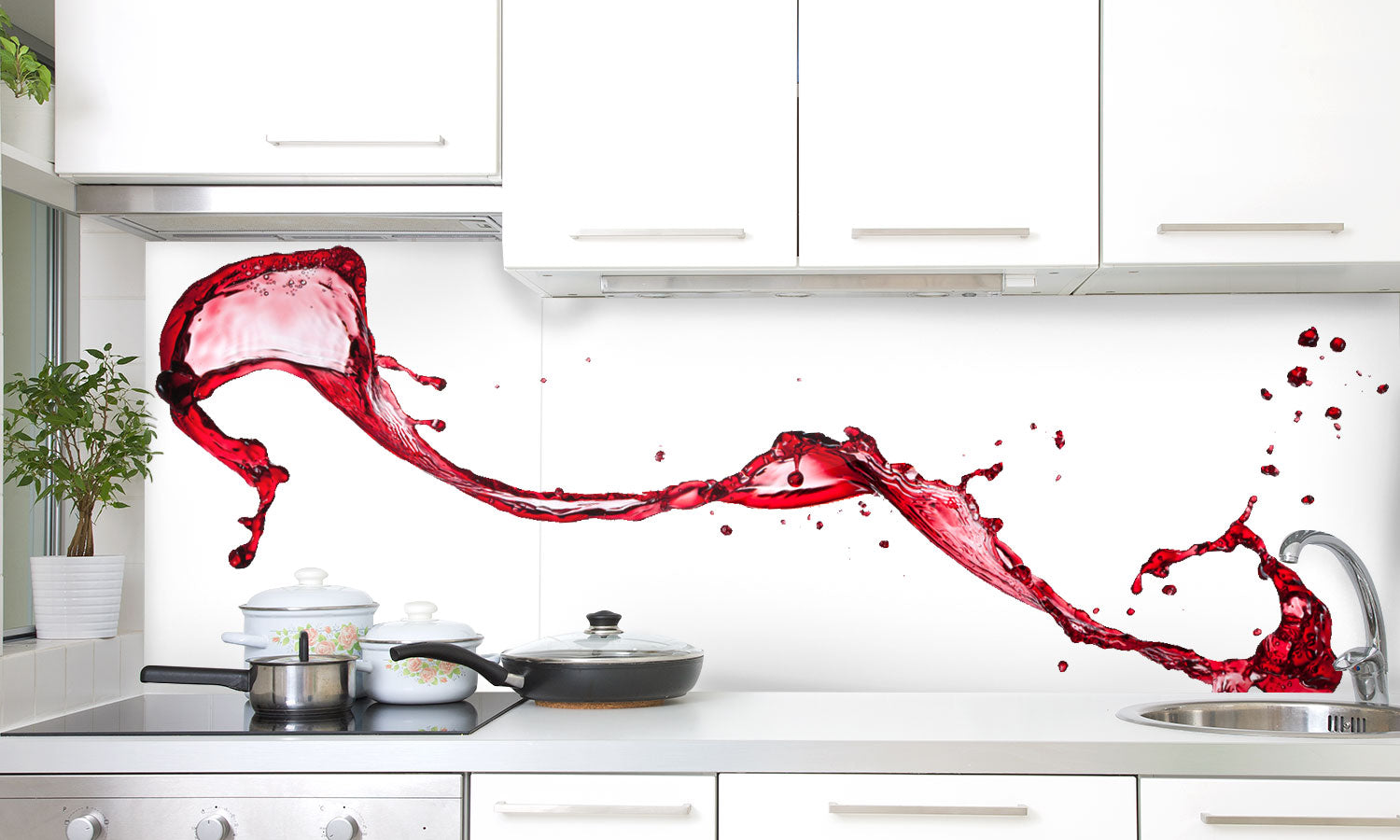 Kuhinjski paneli Wine splashes - Pleksi steklo - s tiskom za kuhinjo, Stenske obloge PKU0196