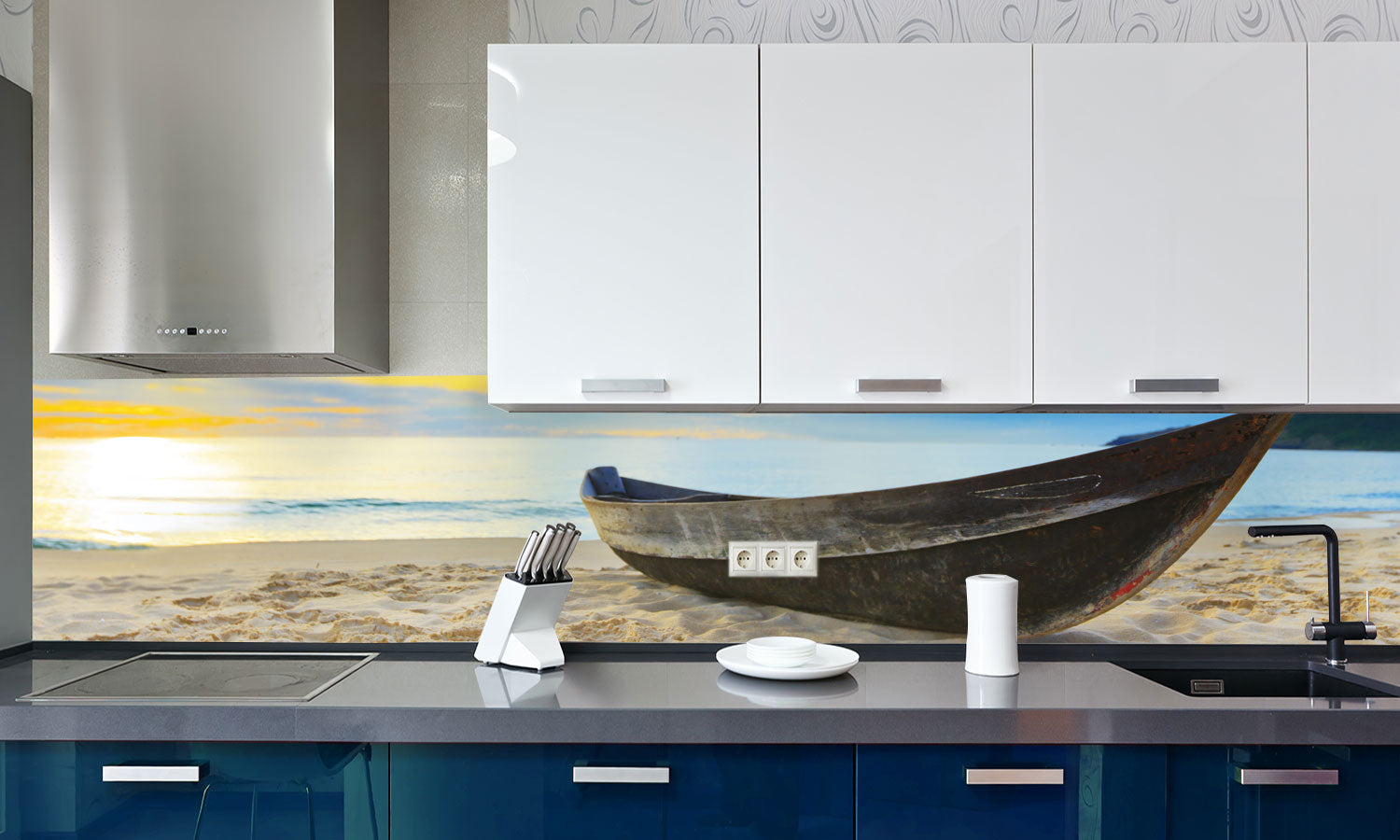 Kuhinjski paneli Beach panorama - Stekleni / PVC plošče / Pleksi steklo - s tiskom za kuhinjo, Stenske obloge PKU0199 - Life-decor.si