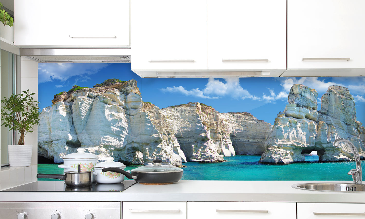 Kuhinjski paneli Greek holidays - Pleksi steklo - s tiskom za kuhinjo, Stenske obloge PKU0200