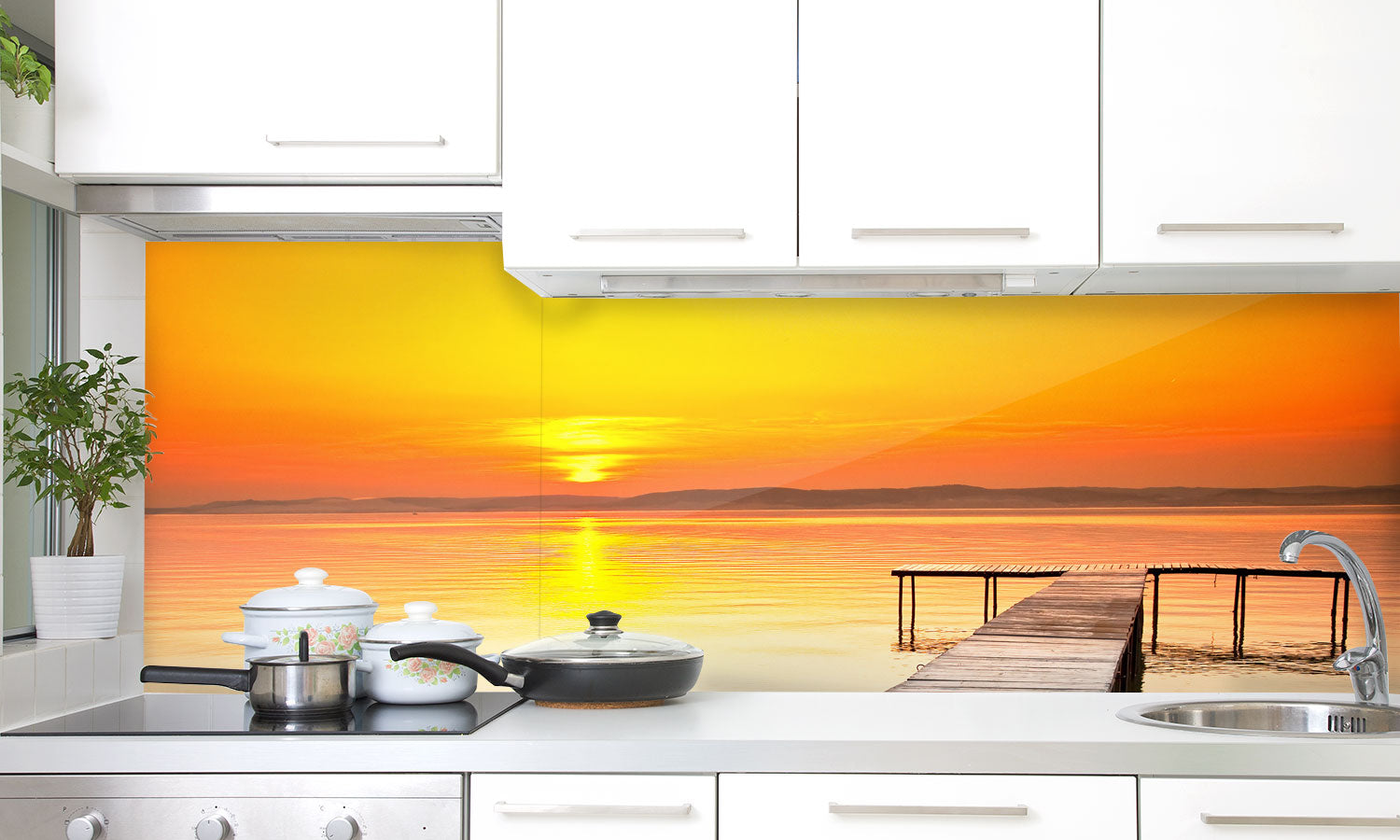Kuhinjski paneli Lake Balaton - Pleksi steklo - s tiskom za kuhinjo, Stenske obloge PKU0202