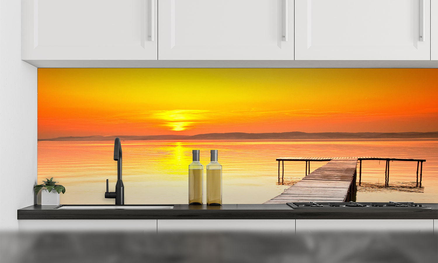 Kuhinjski paneli Lake Balaton - Pleksi steklo - s tiskom za kuhinjo, Stenske obloge PKU0202