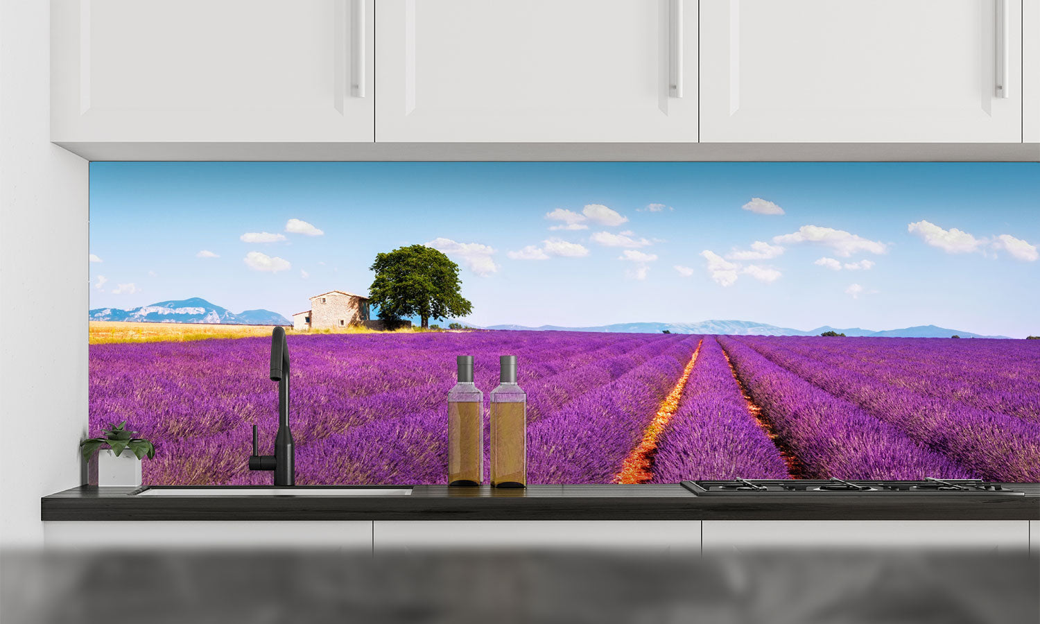Kuhinjski paneli Lavender flowers - Pleksi steklo - s tiskom za kuhinjo, Stenske obloge PKU0216