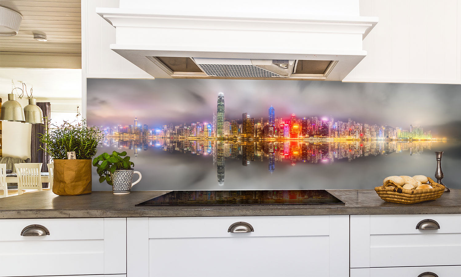 Kuhinjski paneli Hong Kong - Pleksi steklo - s tiskom za kuhinjo, Stenske obloge PKU0219