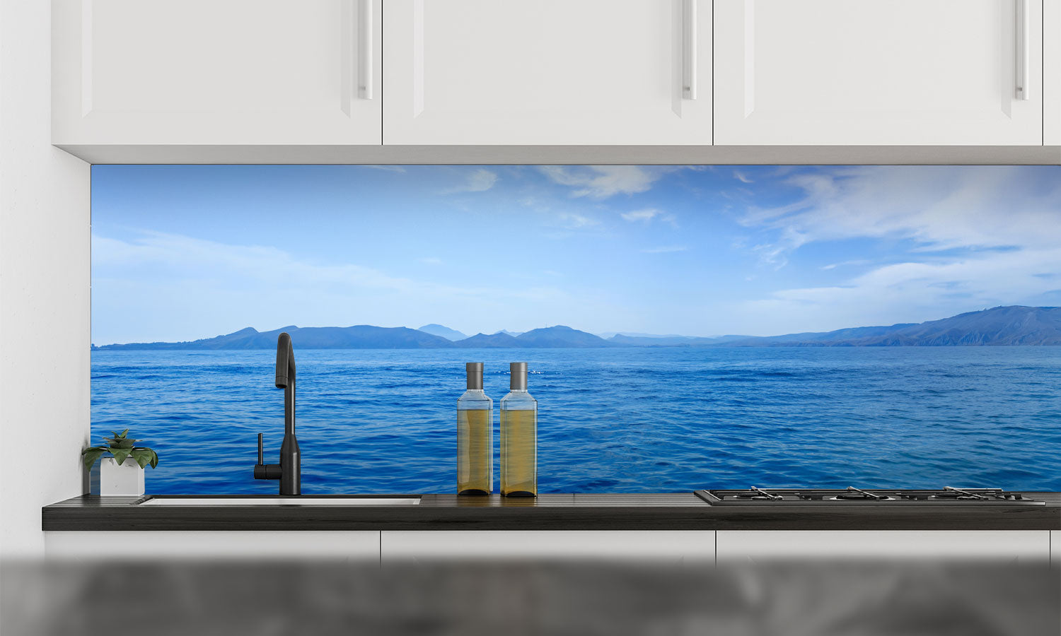 Kuhinjski paneli Sea panorama - Pleksi steklo - s tiskom za kuhinjo, Stenske obloge PKU0221