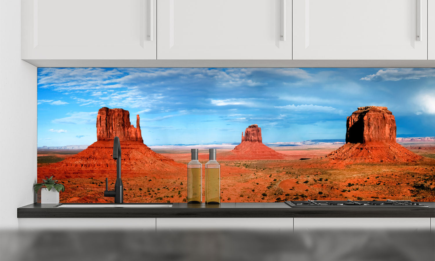 Kuhinjski paneli Monument valley - Pleksi steklo - s tiskom za kuhinjo, Stenske obloge PKU0223