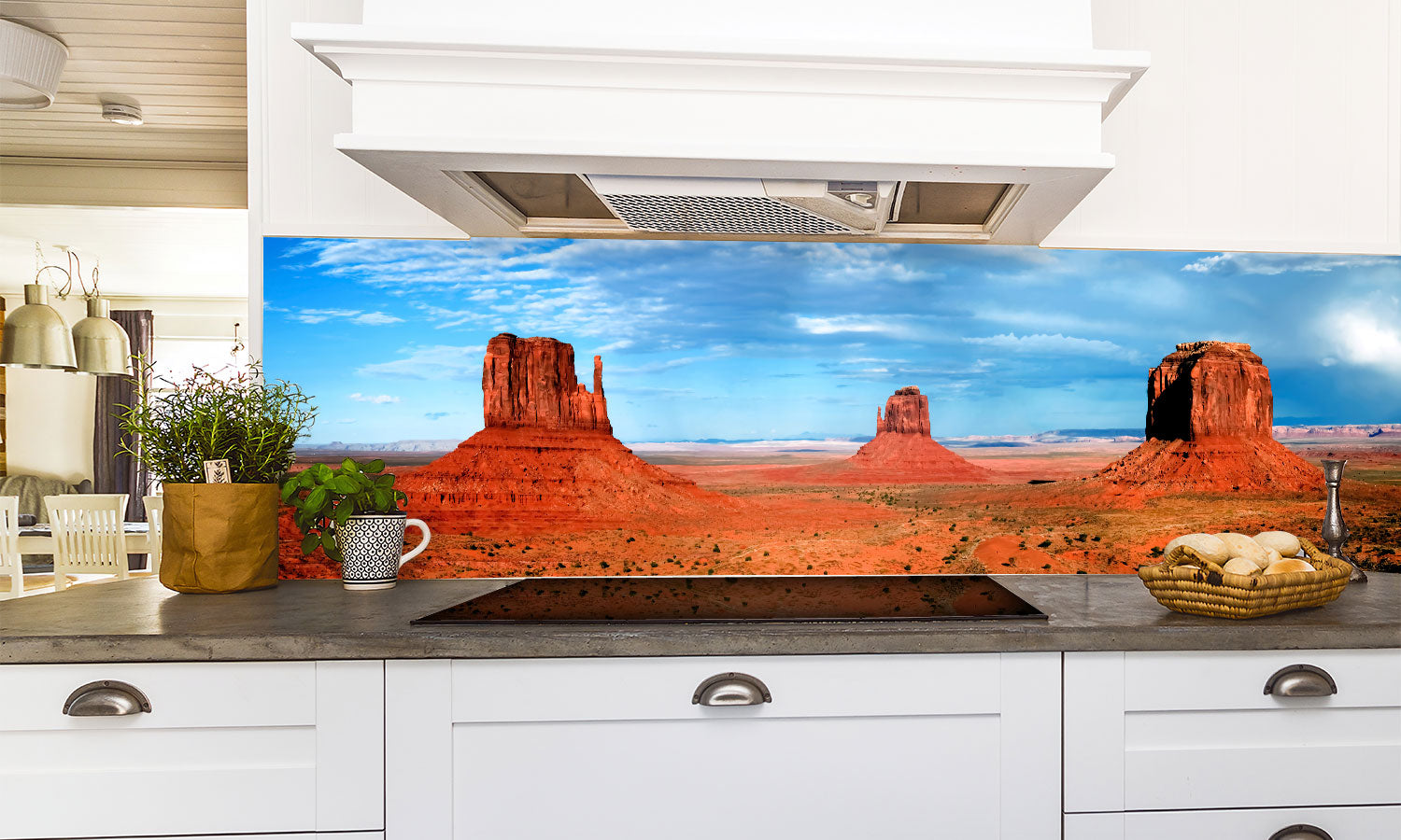 Kuhinjski paneli Monument valley - Pleksi steklo - s tiskom za kuhinjo, Stenske obloge PKU0223