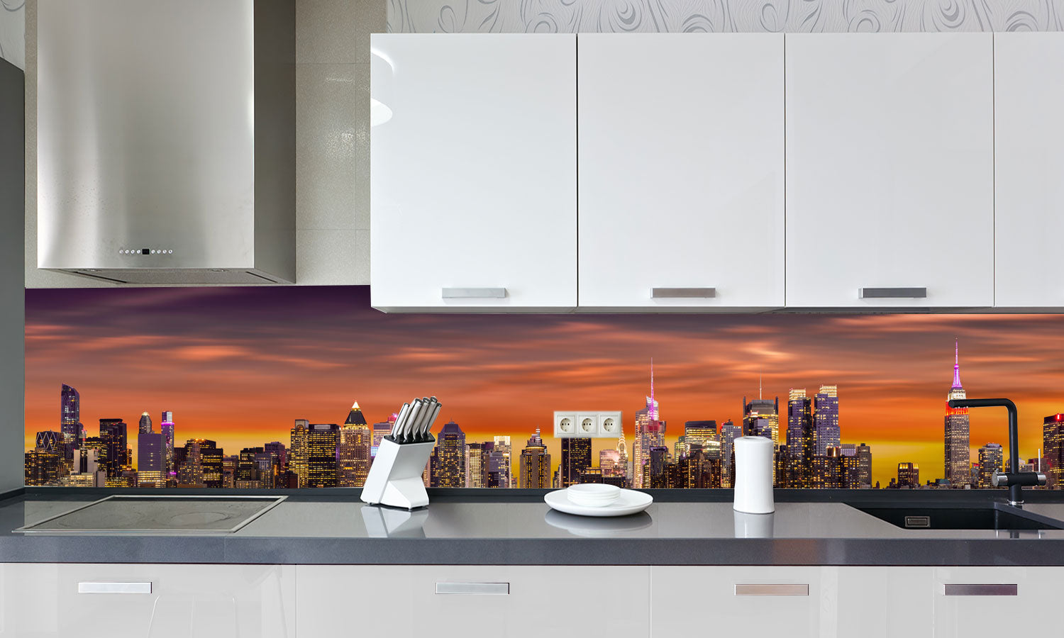 Kuhinjski paneli New York City panorama - Pleksi steklo - s tiskom za kuhinjo, Stenske obloge PKU0226
