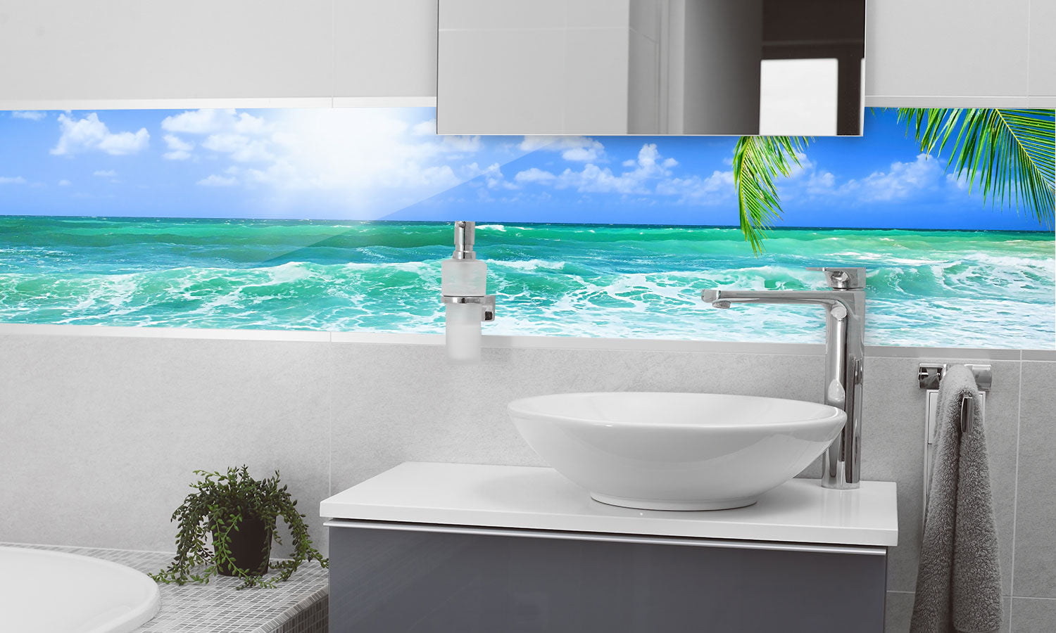 Kuhinjski paneli Beautiful beach - Stekleni / PVC plošče / Pleksi steklo - s tiskom za kuhinjo, Stenske obloge PKU0232 - Life-decor.si