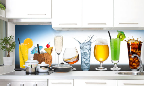 Kuhinjski paneli Ceverages - Stekleni / PVC plošče / Pleksi steklo - s tiskom za kuhinjo, Stenske obloge PKU0236 - Life-decor.si