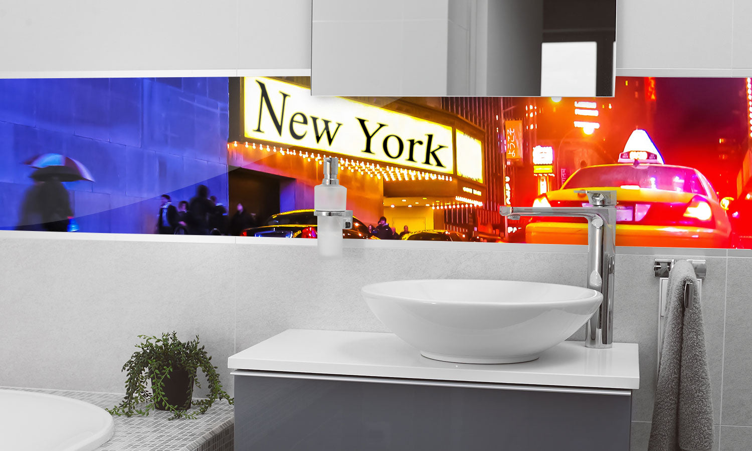 Kuhinjski paneli New York - Pleksi steklo - s tiskom za kuhinjo, Stenske obloge PKU0242