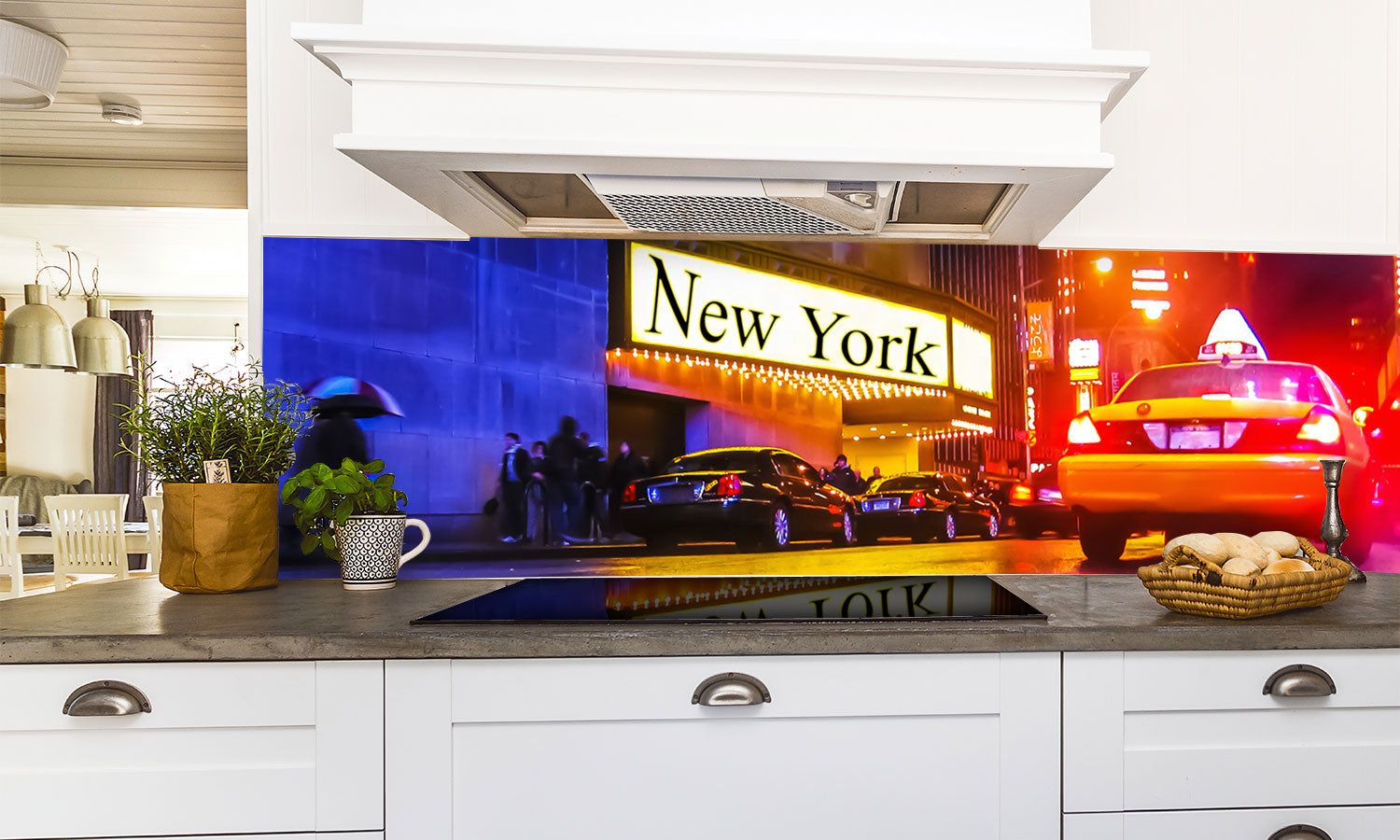 Kuhinjski paneli New York - Pleksi steklo - s tiskom za kuhinjo, Stenske obloge PKU0242