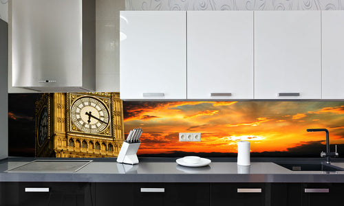 Kuhinjski paneli Big Ben - Stekleni / PVC plošče / Pleksi steklo - s tiskom za kuhinjo, Stenske obloge PKU0243 - Life-decor.si