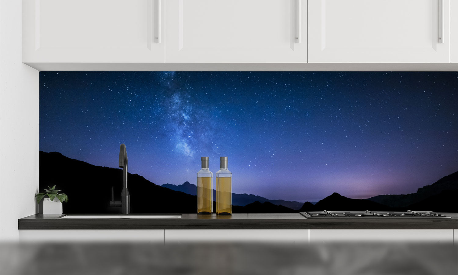 Kuhinjski paneli Night sky stars - Pleksi steklo - s tiskom za kuhinjo, Stenske obloge PKU0248