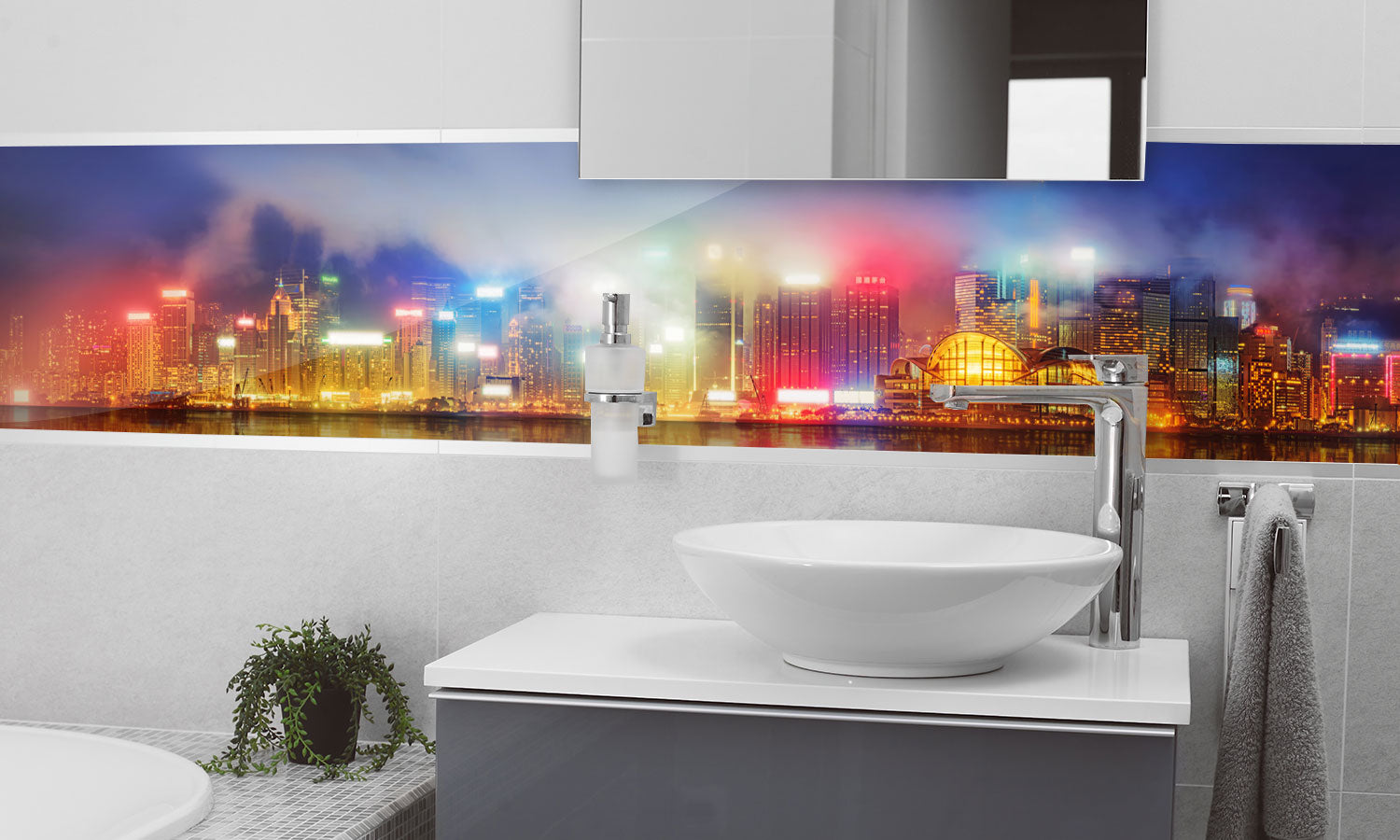 Kuhinjski paneli Hong Kong - Pleksi steklo - s tiskom za kuhinjo, Stenske obloge PKU0266