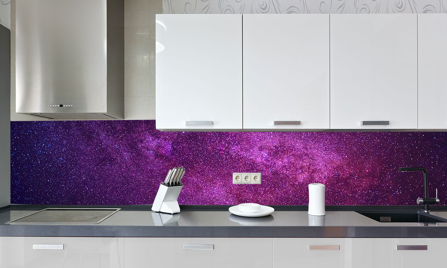 Kuhinjski paneli Abstract cosmic - Stekleni / PVC plošče / Pleksi steklo - s tiskom za kuhinjo, Stenske obloge PKU0269 - Life-decor.si