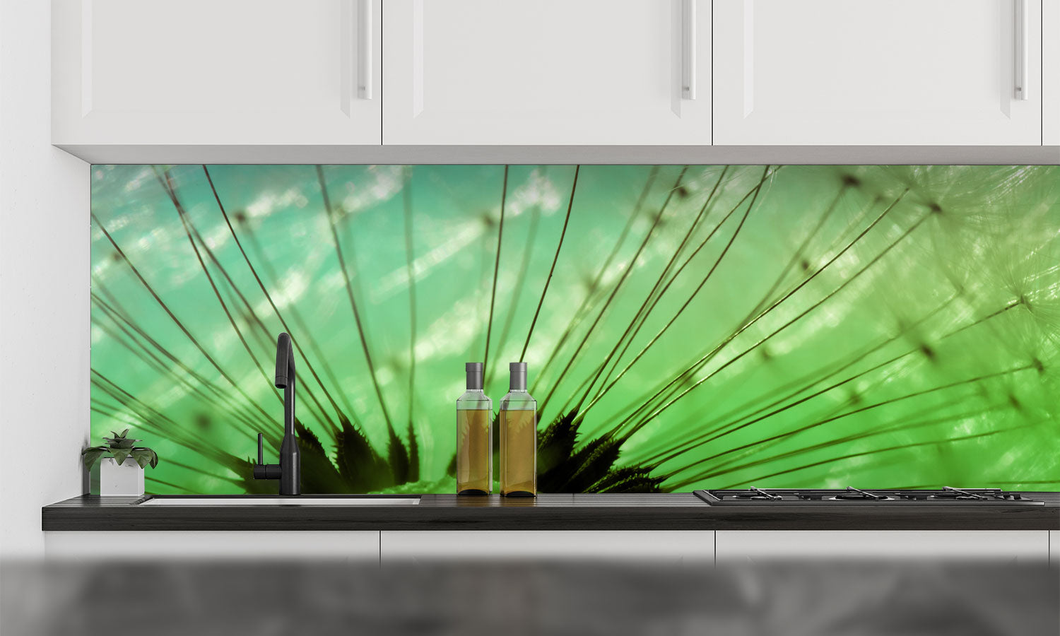 Kuhinjski paneli Macro of dandelion - Pleksi steklo - s tiskom za kuhinjo, Stenske obloge PKU0281