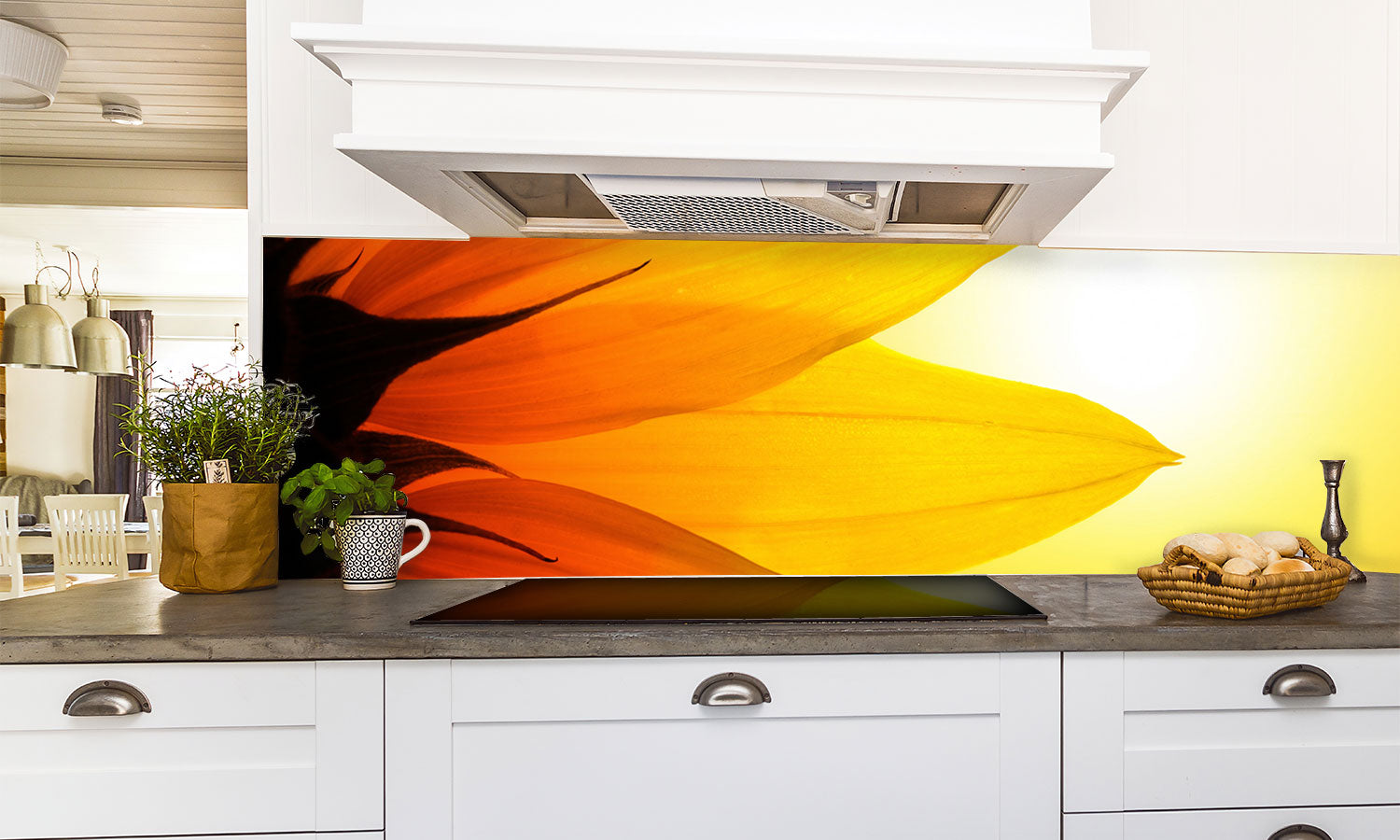 Kuhinjski paneli Sunflower - Pleksi steklo - s tiskom za kuhinjo, Stenske obloge PKU0291