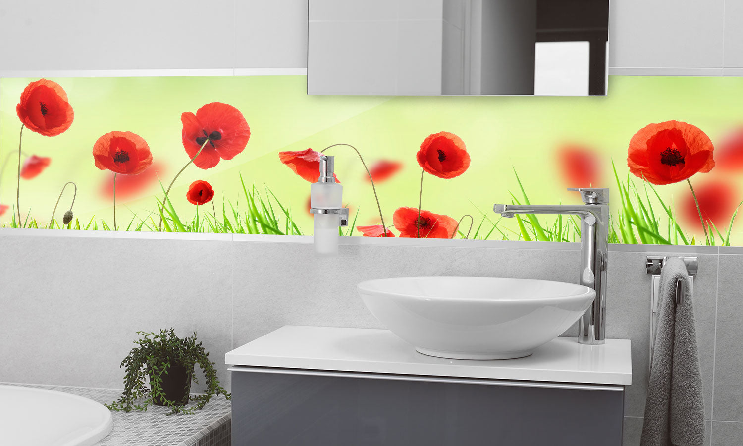 Kuhinjski paneli Poppy meadow - Pleksi steklo - s tiskom za kuhinjo, Stenske obloge PKU0300