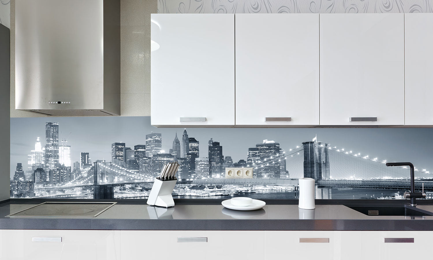 Kuhinjski paneli New York City - Pleksi steklo - s tiskom za kuhinjo, Stenske obloge PKU0302