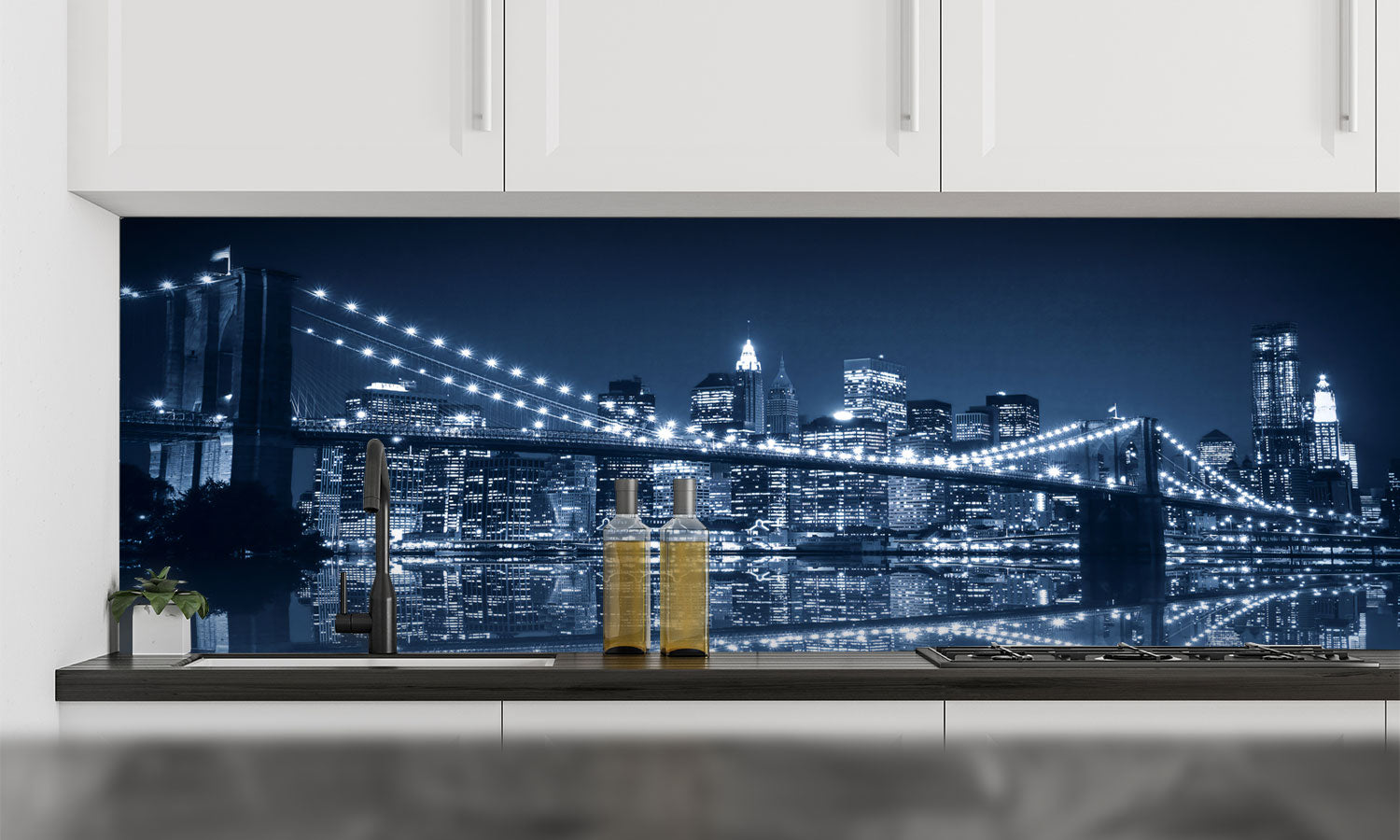 Kuhinjski paneli Manhattan - Pleksi steklo - s tiskom za kuhinjo, Stenske obloge PKU0303