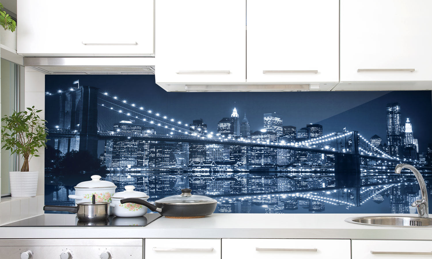 Kuhinjski paneli Manhattan - Pleksi steklo - s tiskom za kuhinjo, Stenske obloge PKU0303