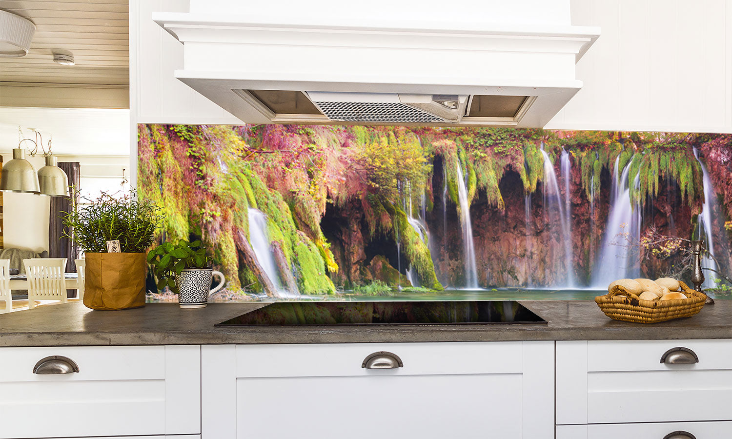 Kuhinjski paneli Plitvice Waterfalls - Pleksi steklo - s tiskom za kuhinjo, Stenske obloge PKU0310