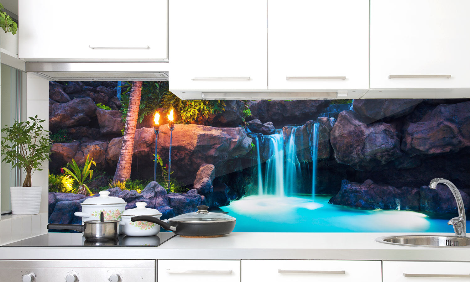Kuhinjski paneli Tropical Resort - Pleksi steklo - s tiskom za kuhinjo, Stenske obloge PKU0314