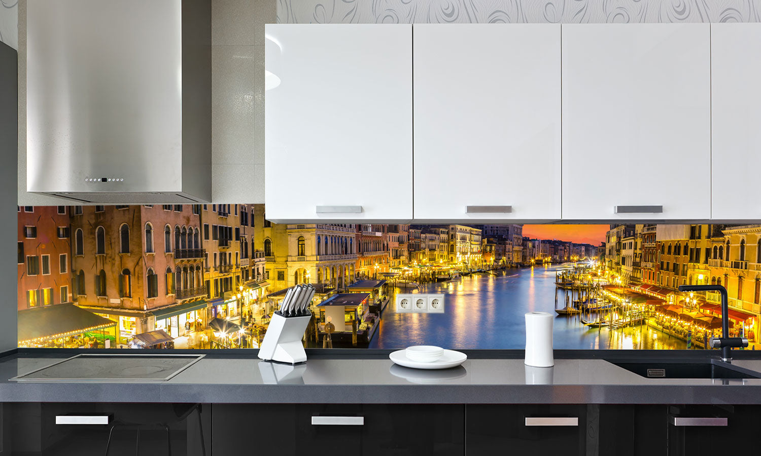 Kuhinjski paneli Venice, Italy - Pleksi steklo - s tiskom za kuhinjo, Stenske obloge PKU0330