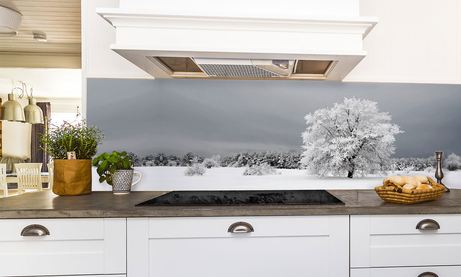 Kuhinjski paneli Frozen tree - Pleksi steklo - s tiskom za kuhinjo, Stenske obloge PKU0334