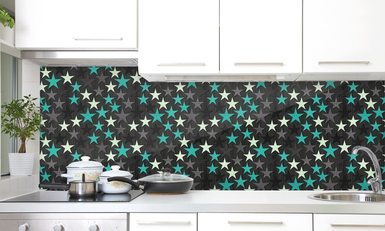 Kuhinjski paneli Grunge star seamless - Pleksi steklo - s tiskom za kuhinjo, Stenske obloge PKU0355