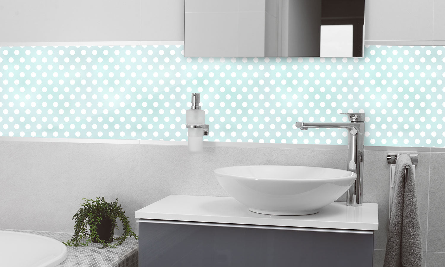 Kuhinjski paneli Seamless polka dots - Pleksi steklo - s tiskom za kuhinjo, Stenske obloge PKU0356