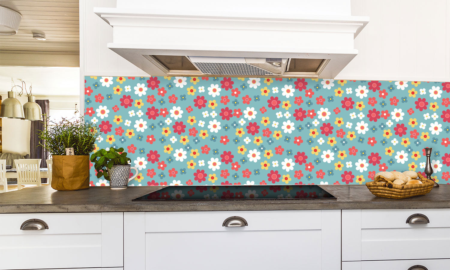 Kuhinjski paneli retro seamless patterns - Pleksi steklo - s tiskom za kuhinjo, Stenske obloge PKU0357