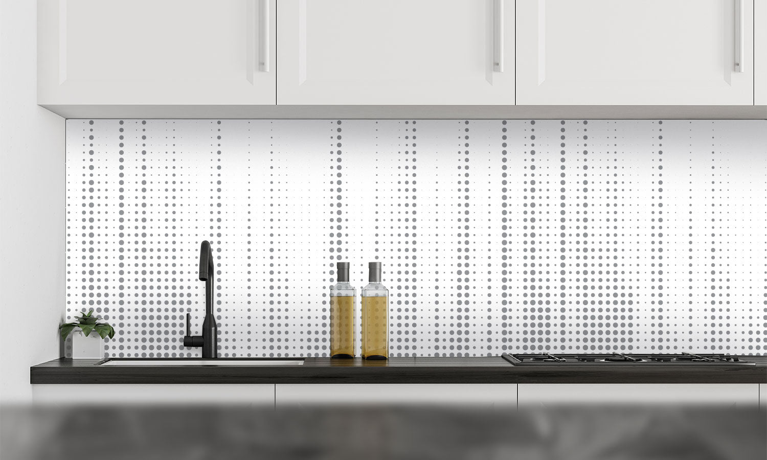 Kuhinjski paneli Dot halftone - Stekleni / PVC plošče / Pleksi steklo - s tiskom za kuhinjo, Stenske obloge PKU0358 - Life-decor.si