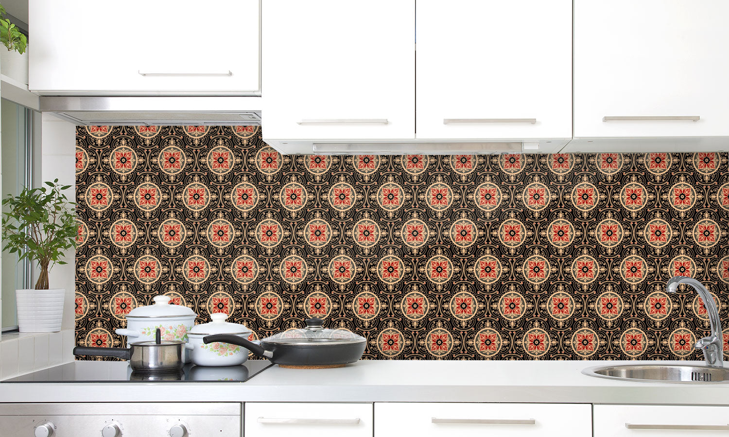 Kuhinjski paneli Oriental pattern - Pleksi steklo - s tiskom za kuhinjo, Stenske obloge PKU0369