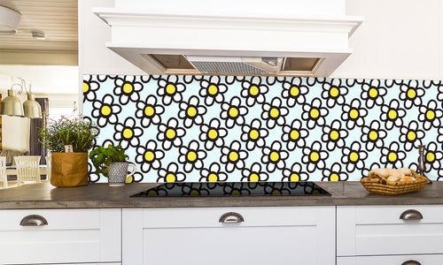 Kuhinjski paneli Abstract flower - Stekleni / PVC plošče / Pleksi steklo - s tiskom za kuhinjo, Stenske obloge PKU0372 - Life-decor.si